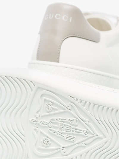 Shop Gucci White New Ace Leather Sneakers