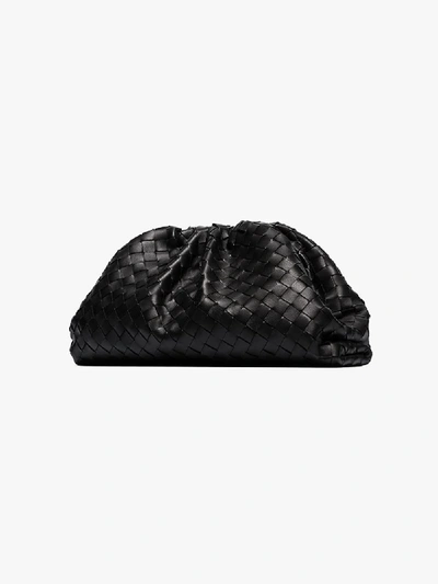 Shop Bottega Veneta Black Pouch Leather Clutch Bag