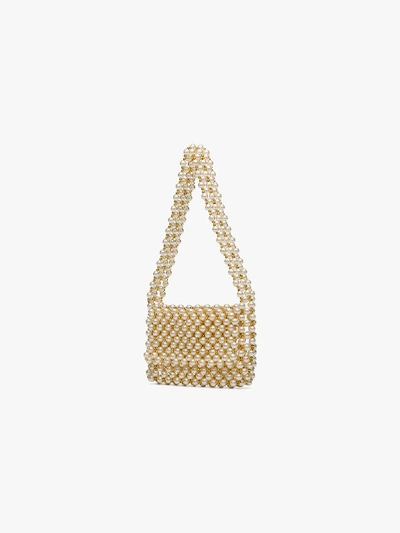 Shop Vanina 'mist' Mini-tasche Mit Perlen In Neutrals