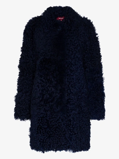 Sies Marjan Midnight Blue Ripley Shearling Coat In Blue