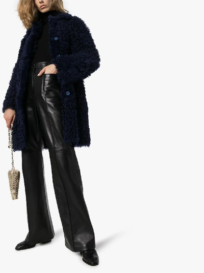 Sies Marjan Midnight Blue Ripley Shearling Coat In Blue