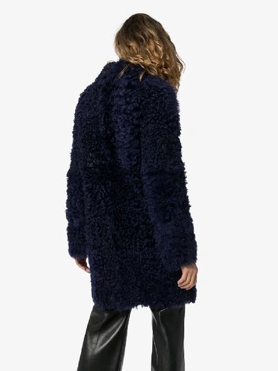 Sies Marjan Midnight Blue Ripley Shearling Coat In Blue