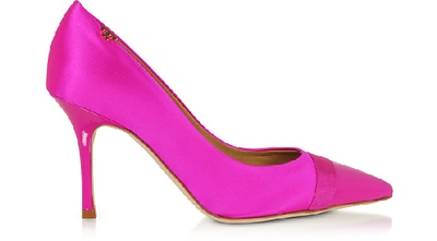 Shop Tory Burch Shoes Imperial Pink Penelope 85mm Cap-toe Pumps In Fuchsia