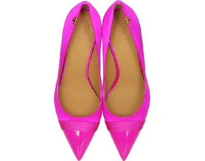 Shop Tory Burch Shoes Imperial Pink Penelope 85mm Cap-toe Pumps In Fuchsia
