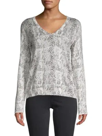 Shop Atm Anthony Thomas Melillo Snake-print Sweater In Grey