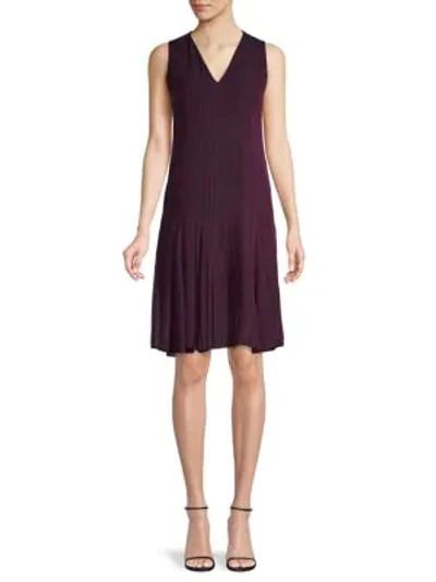 Shop Akris Silk Drop-waist Dress In Purple