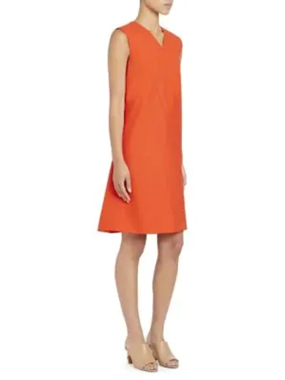 Shop Givenchy Wool Sleeveless Shift Dress In Red