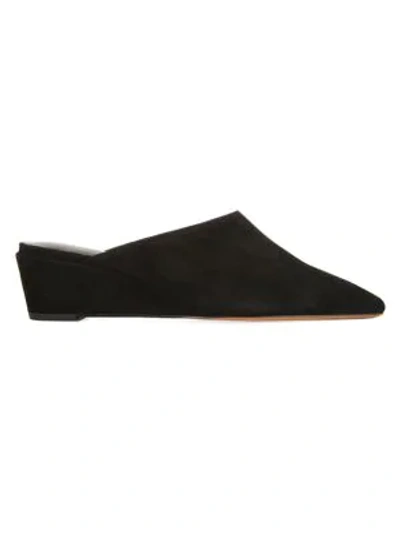 Shop Vince Women's Baxley Suede Wedge Mules In Black