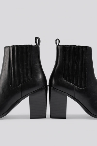 Shop Na-kd Pointy Block Heel Boots - Black