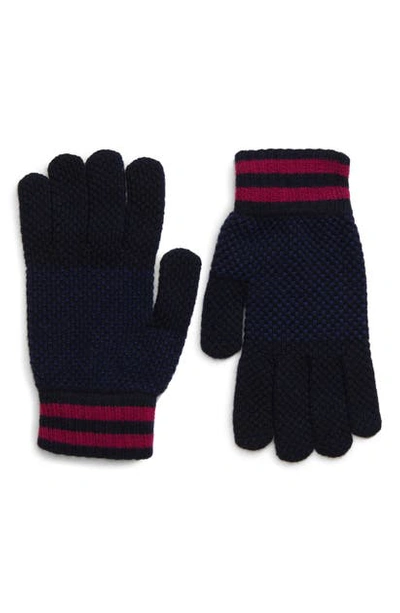 Shop Ted Baker Rushglo Merino Wool Blend Gloves In Navy