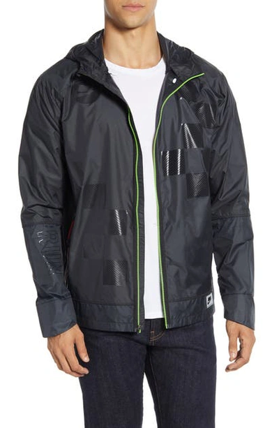 Shop Nike Shield Hooded Jacket In Black/ Off-noir/ Off-noir