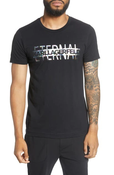 Shop Karl Lagerfeld Karl Eternal Crewneck T-shirt In Black