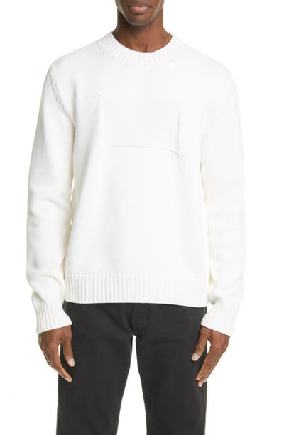 Shop Maison Margiela Memory Of Label Crewneck Sweater In Off White