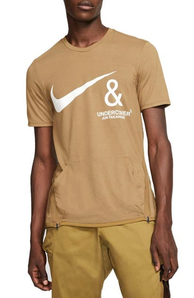 Shop Nike X Undercover Nrg Pocket T-shirt In Lichen Brown/ White