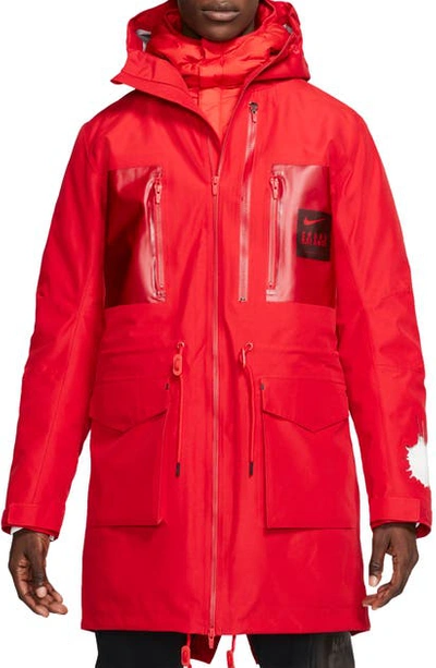 Shop Nike X Undercover Nrg 3-in-1 Hooded Parka In Sport Red/ White