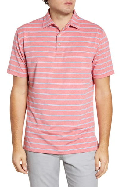 Shop Peter Millar Sean Stretch Jersey Polo In Red Ginger