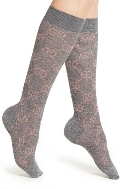 Shop Gucci Logo Socks In Flannel/ Pink
