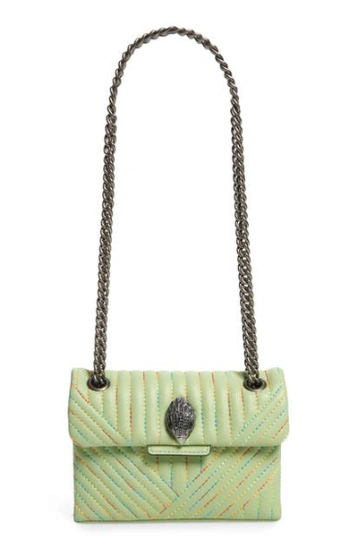 Shop Kurt Geiger Mini Kensington Leather Crossbody Bag In Green Comb