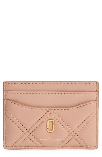 Shop The Marc Jacobs Quilted Leather Card Case In Nude
