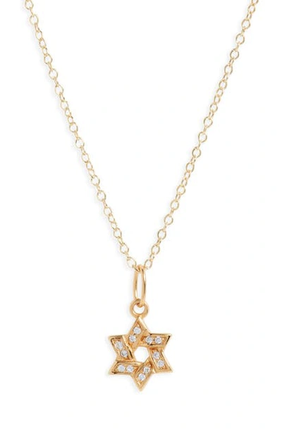 Shop Argento Vivo Star Of David Pave Pendant Necklace In Gold