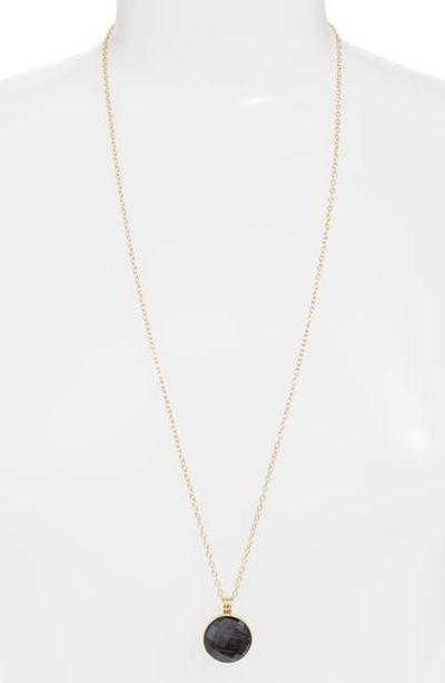 Shop Anna Beck Reversible Stone Pendant Necklace In Gold/ Black