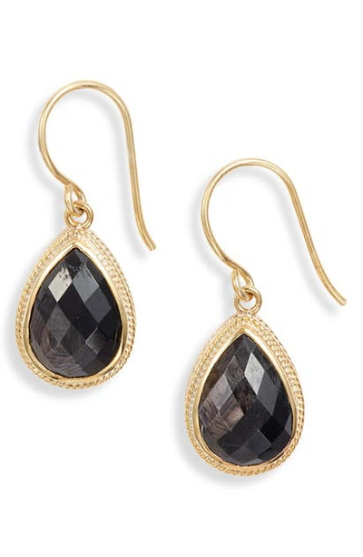Shop Anna Beck Stone Teardrop Earrings In Gold/ Black