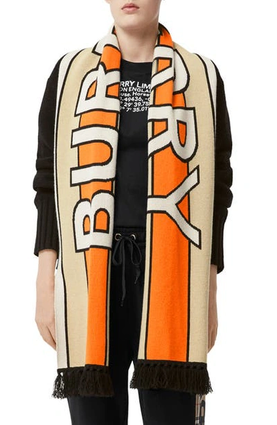 Shop Burberry Logo Jacquard Wool & Cashmere Capelet In Black