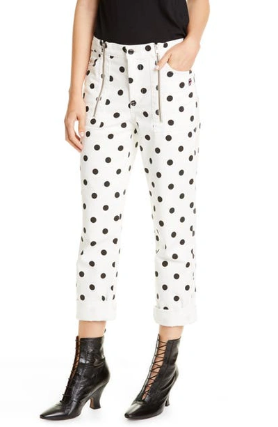 Shop The Marc Jacobs The Turn Up Polka Dot Jeans In White