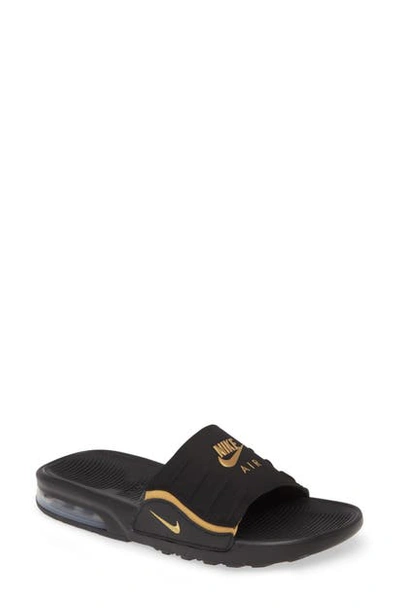 Shop Nike Air Max Camden Sport Slide In Black/ Metallic Gold