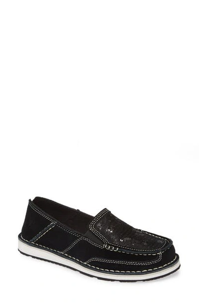 Shop Ariat Cruiser Slip-on Loafer In Black Leather/ Sequins