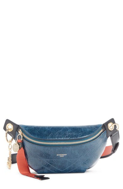 Shop Givenchy Bond Leather Belt Bag In Egyptian Blue