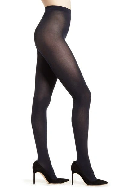 Shop Falke Cotton Touch 65 Opaque Tights In 6179 Marine