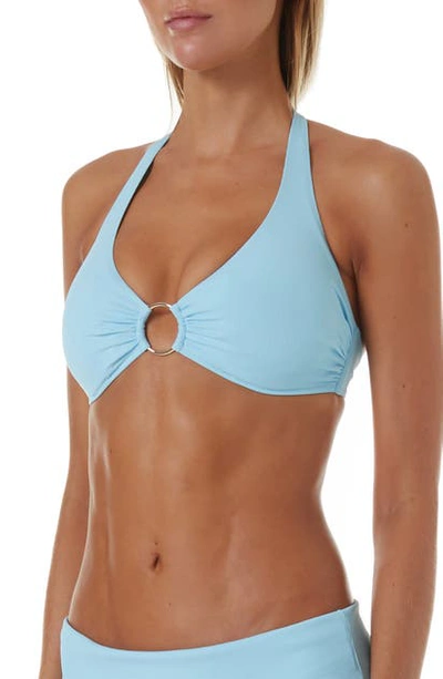 Shop Melissa Odabash Brussels Underwire Bikini Top In Celeste Ribbed