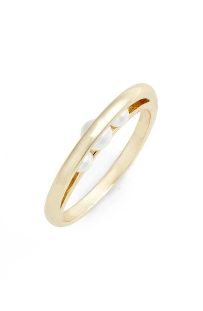 Shop Jules Smith Imitation Pearl Looped Ring In Gold