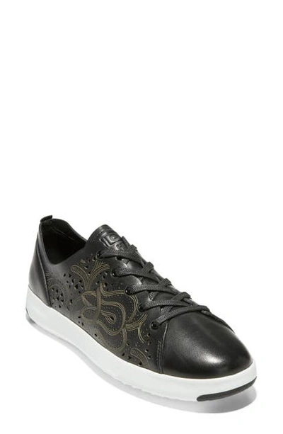 Shop Cole Haan Grandpro Low Top Sneaker In Black/ Optic White Leather