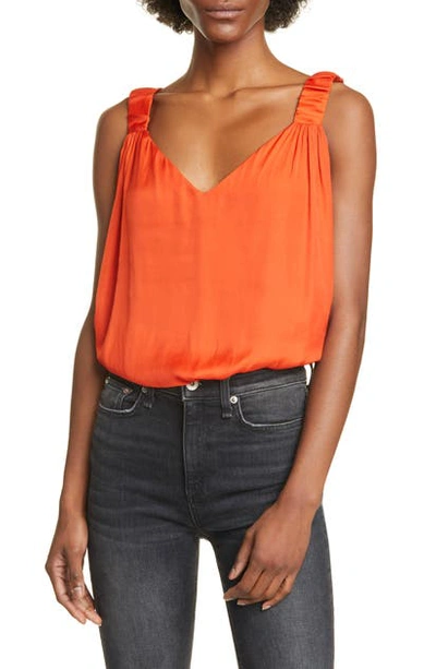 Shop Smythe Elastic Strap Tank Top In Vermillion