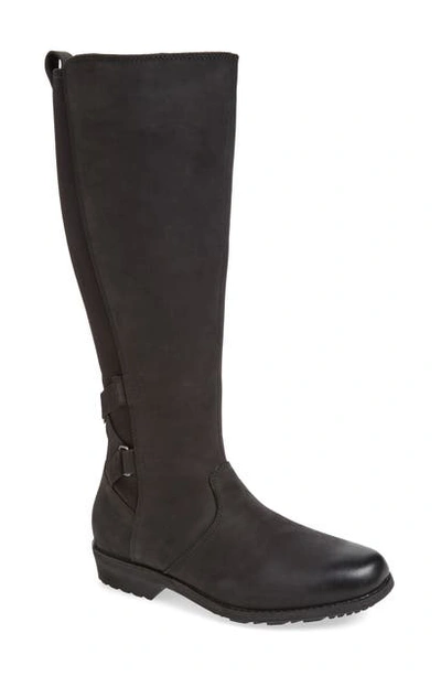 Shop Teva Ellery Waterproof Boot In Black Leather