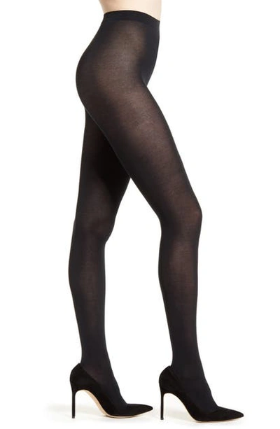 Shop Falke Cotton Touch 65 Opaque Tights In 3009 Black