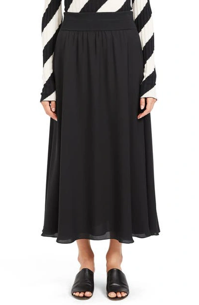 Shop Theory Silk Maxi Skirt In Black