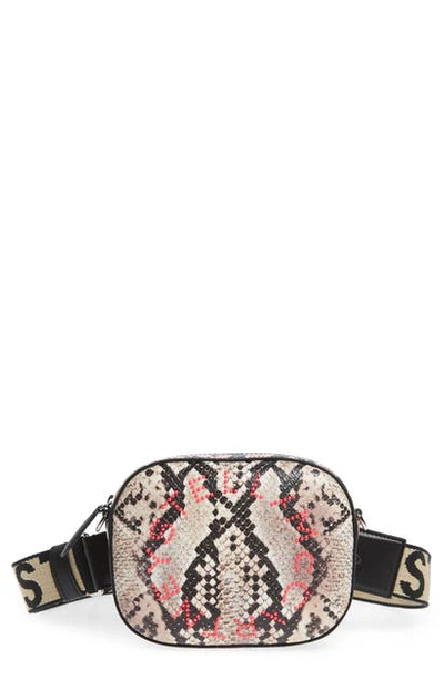 Shop Stella Mccartney Snake Print Faux Leather Belt Bag In Pink Multi