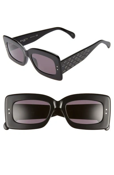 Shop Alaïa 51mm Rectangle Sunglasses In Black/ Grey