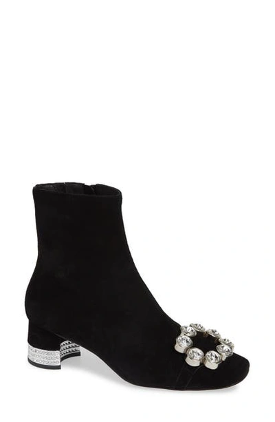 Shop Jeffrey Campbell Sumatra Embellished Bootie In Pewter Crinkle Silver