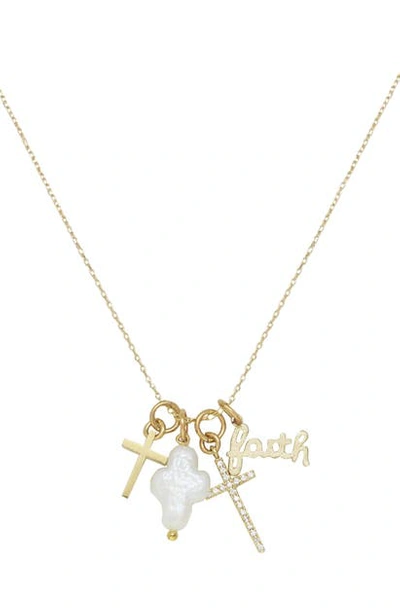 Shop Ettika Faith Charms Pendant Necklace In Gold