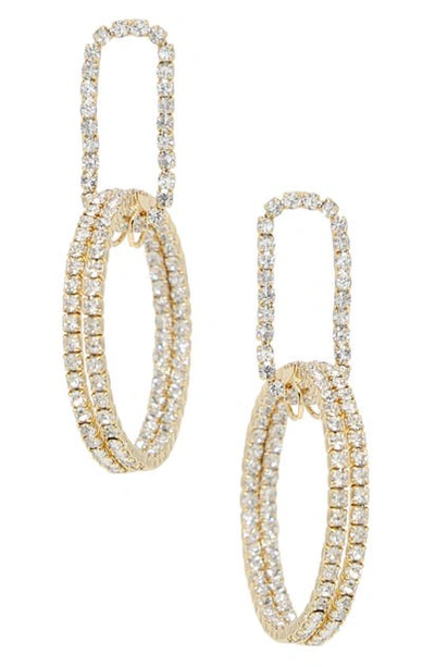 Shop Ettika Crystal Hoop Earrings In Gold