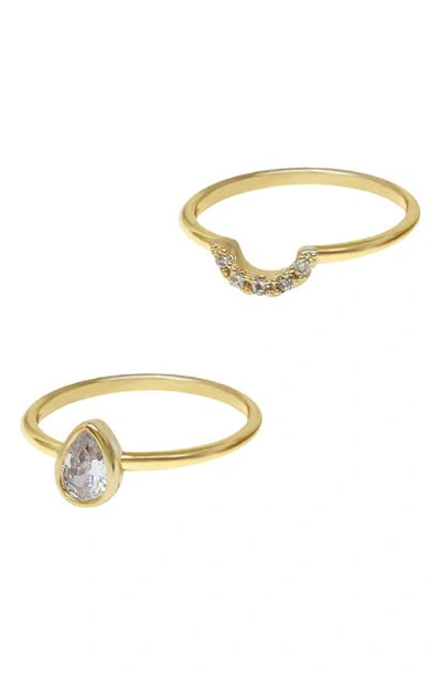 Shop Ettika Crystal Ring Set In Gold