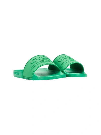 Gucci Kids' Embossed Logo Rubber Slide Sandals In Var. Uni | ModeSens