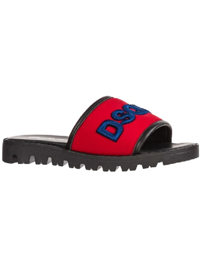 Shop Dsquared2 Active Slides In Rosso