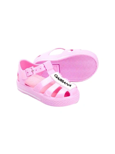 Shop Dolce & Gabbana Sandals With Logo In Rosa