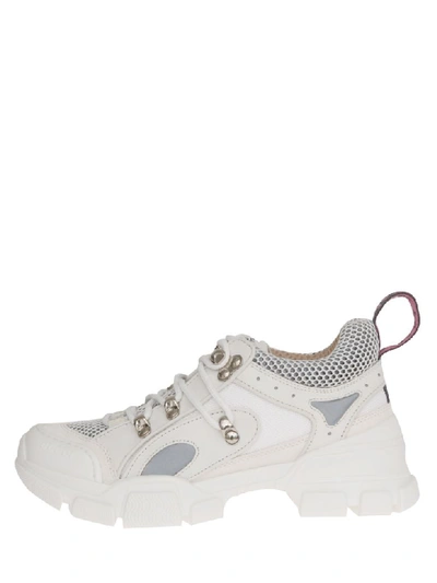 Shop Gucci Junior Flashtrack Sneakers In White