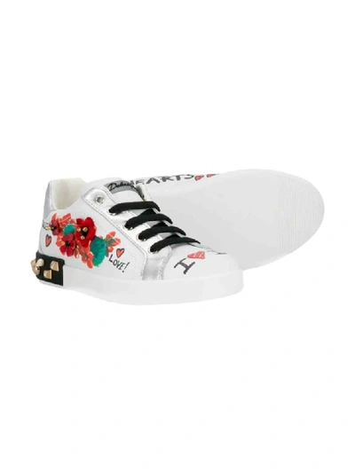 Shop Dolce & Gabbana Dolce And Gabbana Kids White Sneakers In Bianco